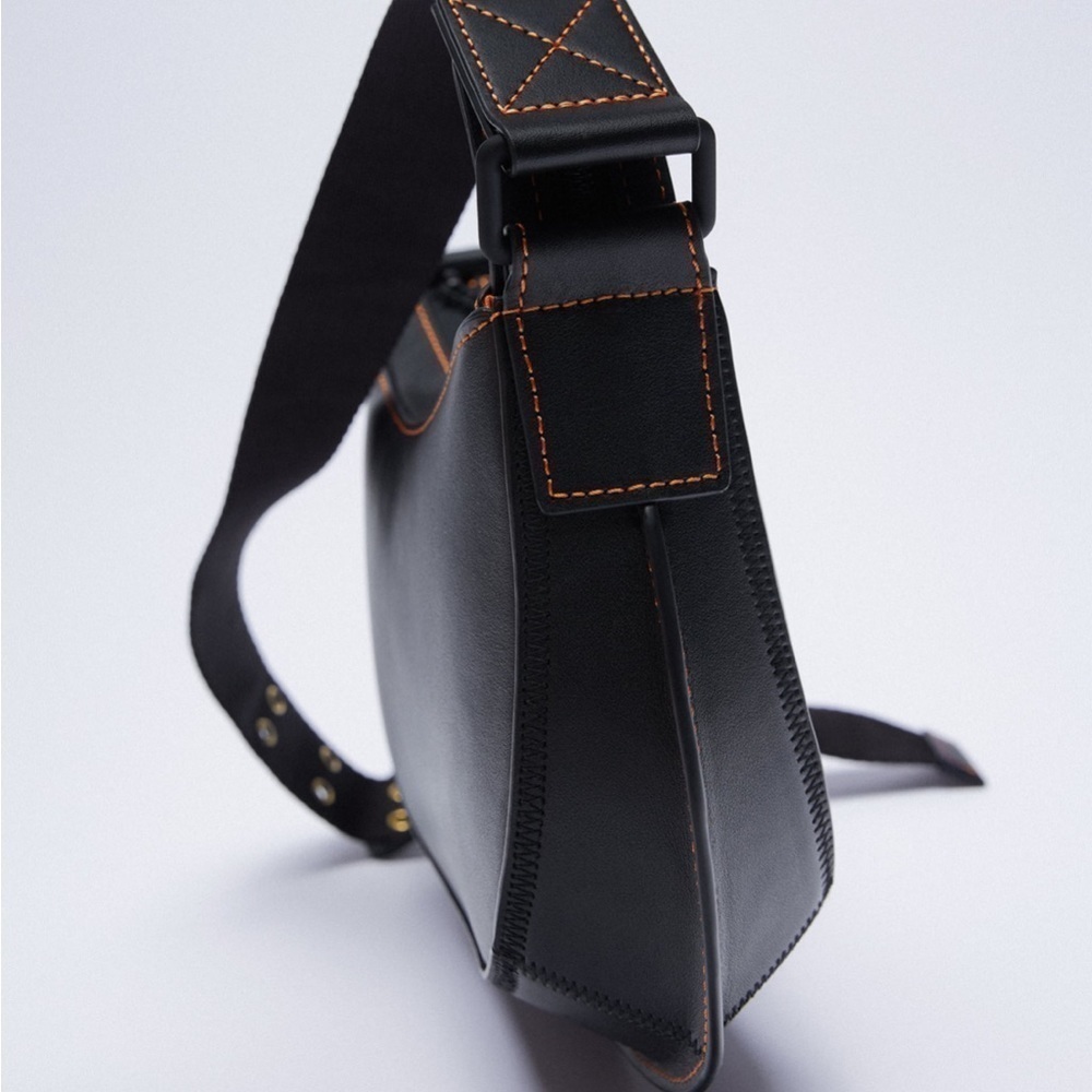 ZARA Purple® Leather Shoulder Bag BNWT